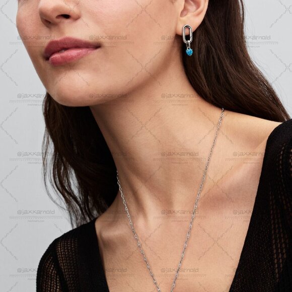 Pandora Turquoise-coloured Heart Mini Dangle Charm - Picture 6 of 6